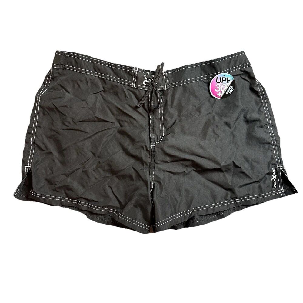 ZeroXposur Women 16W Swimwear Black UPF 30 Quick Dry Board Shorts NWT
